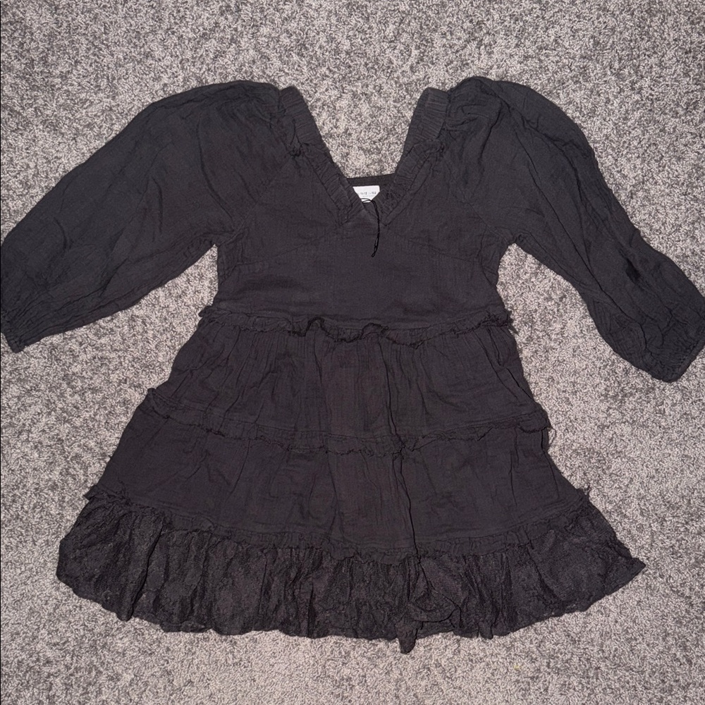 Zara Gray Ruffled Dress